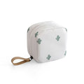 Cloth cube makeup storage bag with plain design in blue, pink, white, and white pink colour options
