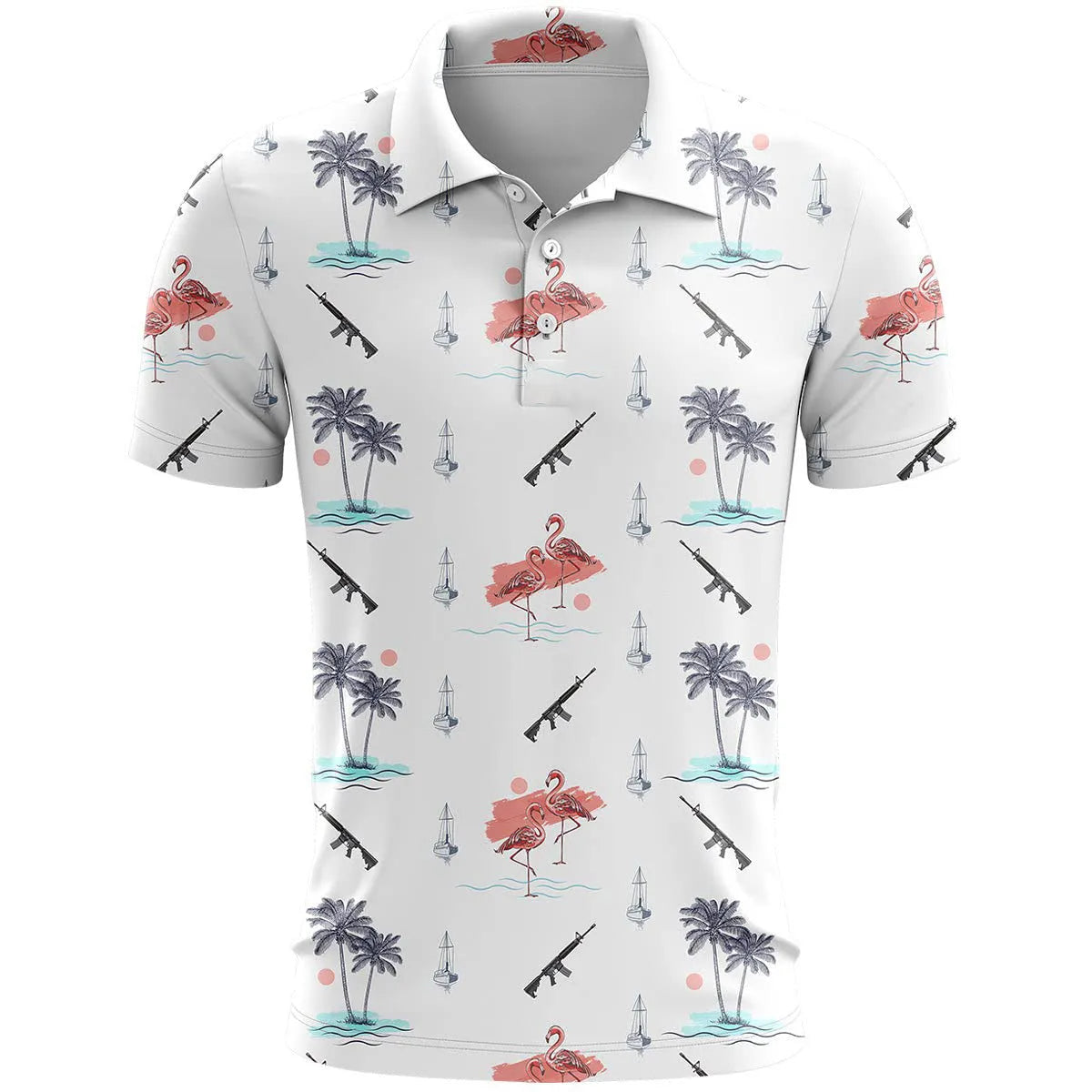 3D printed pattern sports short sleeve top in bird eye polyester fabric, loose fit leisure wear