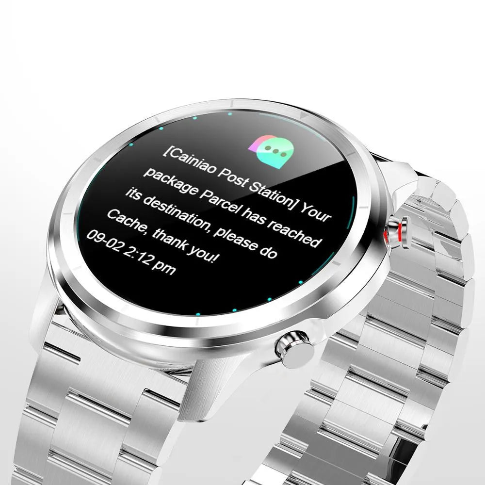 LEMFO LF26 smart bracelet with 1.3-inch screen shown in black and silver colour options.