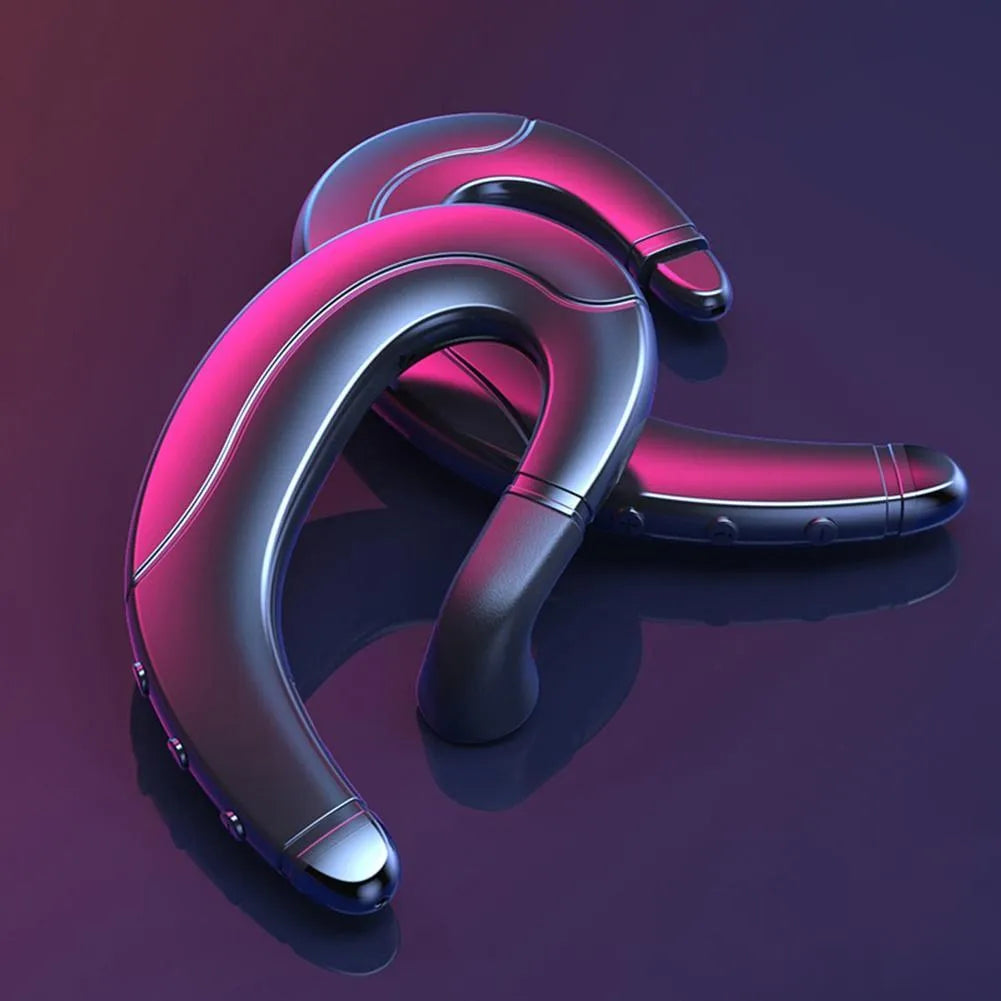 Single-ear Bluetooth driving headset in black colour with out-of-ear mounted design