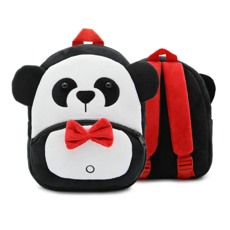 Children's plush animal backpack in various designs including elephant, bee, flamingo and unicorn styles