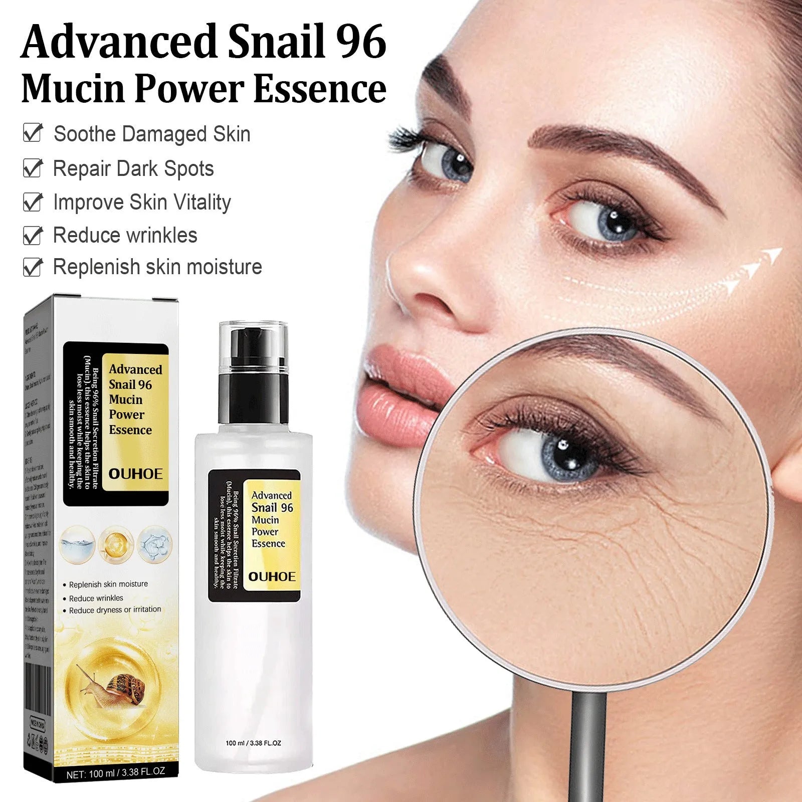 100ml bottle of Original Snail Serum Collagen Facial Serum with hydrating brightening effects