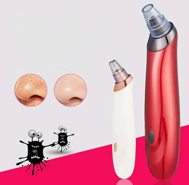 Electric blackhead remover tool with vacuum suction and multiple nozzle attachments