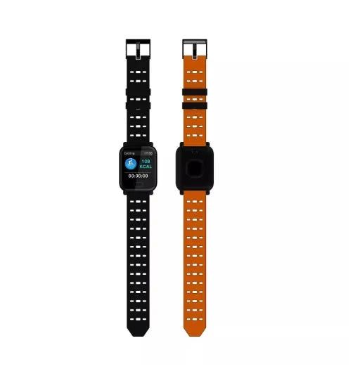 A6 smart bracelet with colour screen and silicone strap showing heart rate monitoring display