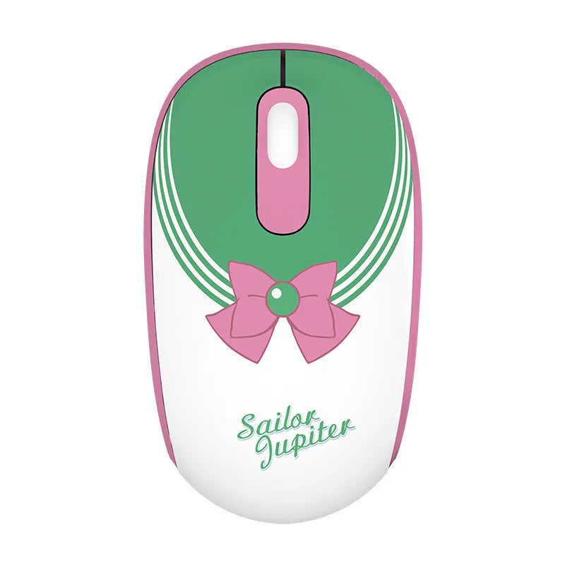 Sailor Moon wireless mouse with character design, 2.4GHz wireless connection, and USB receiver