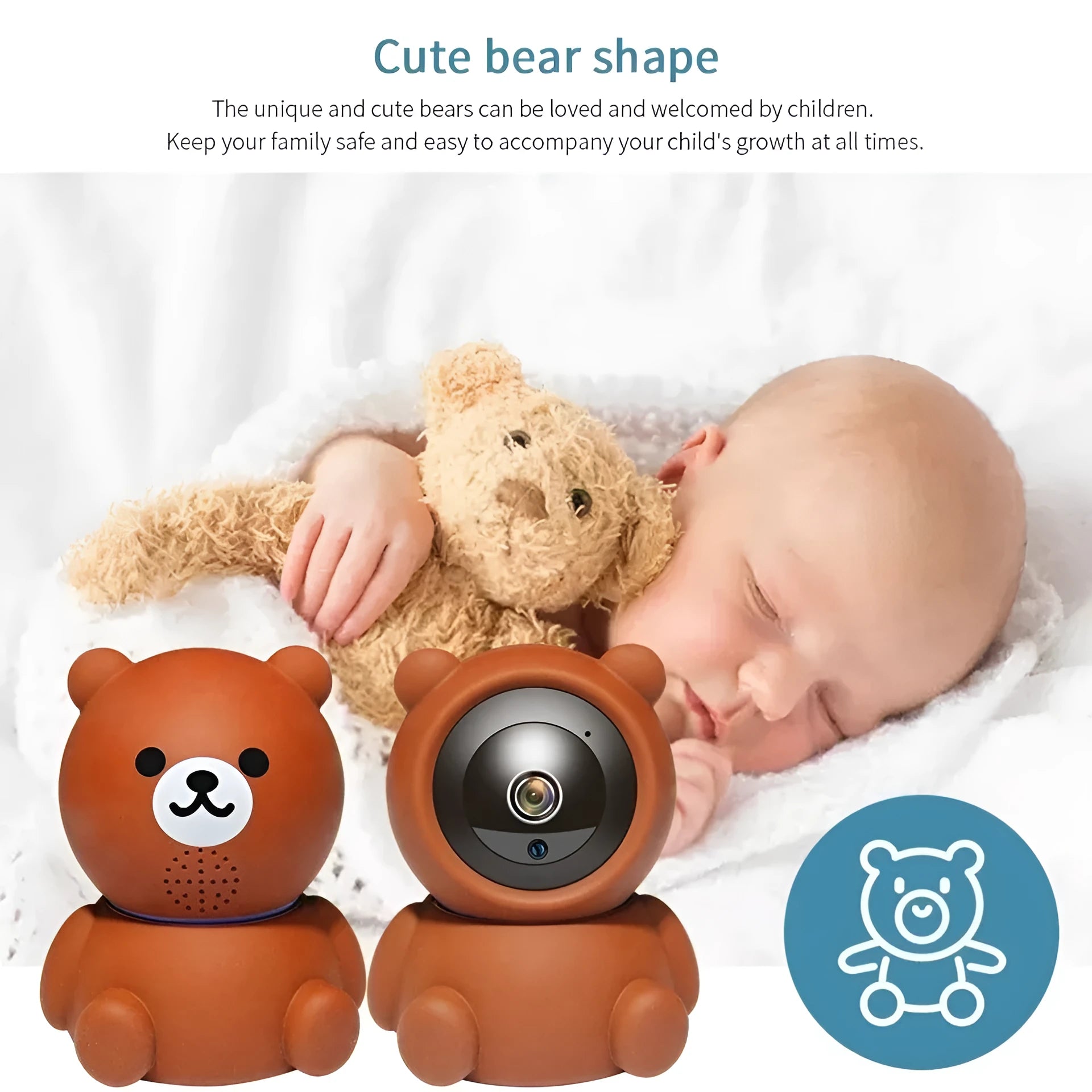Bear 1080P WiFi security camera with infrared night vision and auto motion tracking