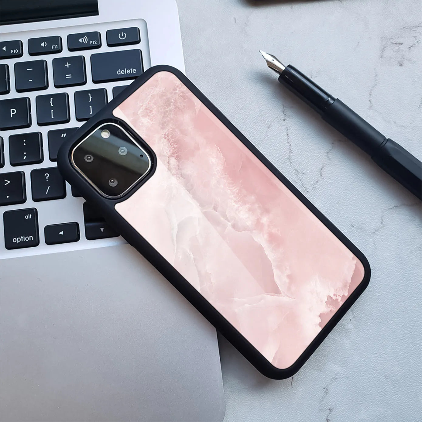 Marbled Huawei smartphone case with TPU and PC construction in multiple colour options