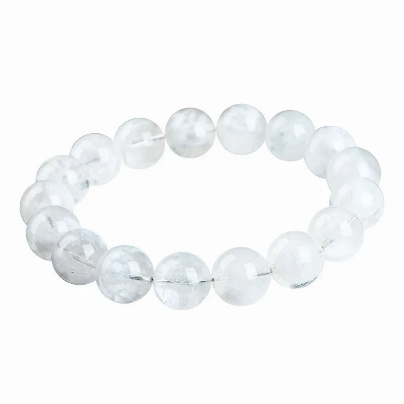 Women's natural blizzard crystal bracelet with geometric beads featuring Ruyi and Xiangyun design.