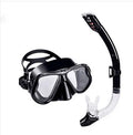 Black PC frame diving goggles with anti-fog lens and adjustable silicone strap for myopia users