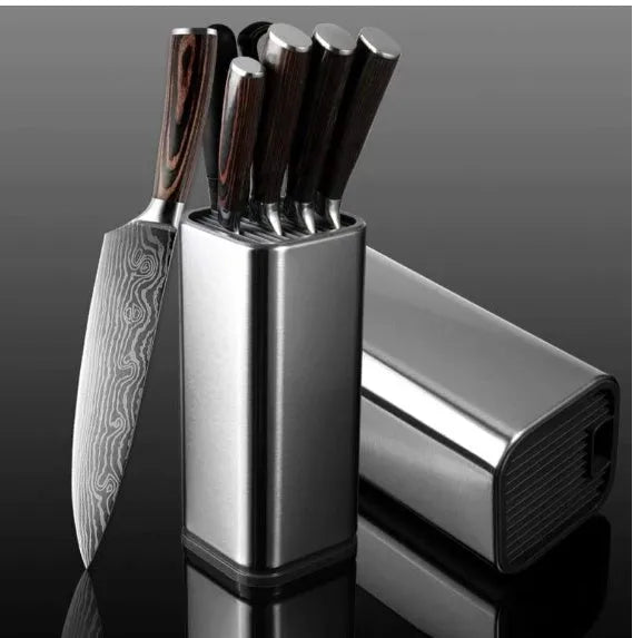 Black and white PP plastic kitchen tool holder with detachable base for knife and cutlery storage