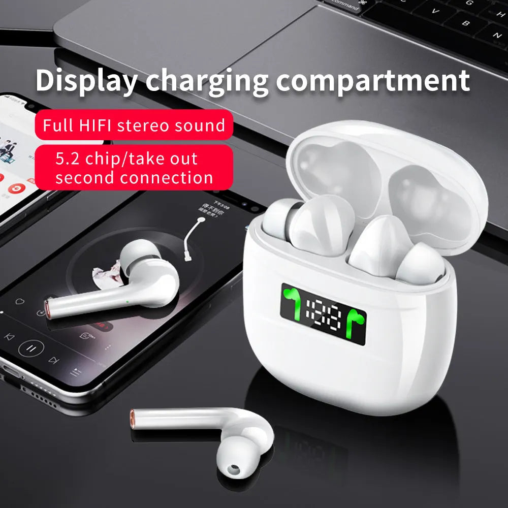 Bluetooth headset sports earphone with earplug style bilateral stereo Black or White