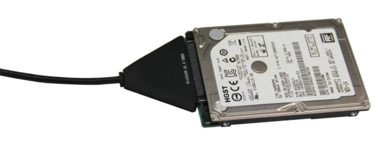 Black USB 3.0 to SATA 7+15 pin hard drive adapter cable for 2.5-inch and 3.5-inch drives