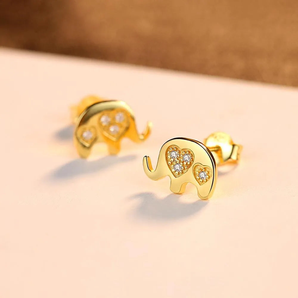 Geometric Korean silver earrings in gold and silvery colours measuring 0.6cm by 0.9cm