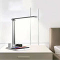 Black or white X-1 LED desk lamp with integrated wireless charging pad and USB Type-C port