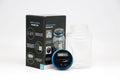 Transparent digital coin counting money box with LCD screen on black lid, 11.5cm by 20cm