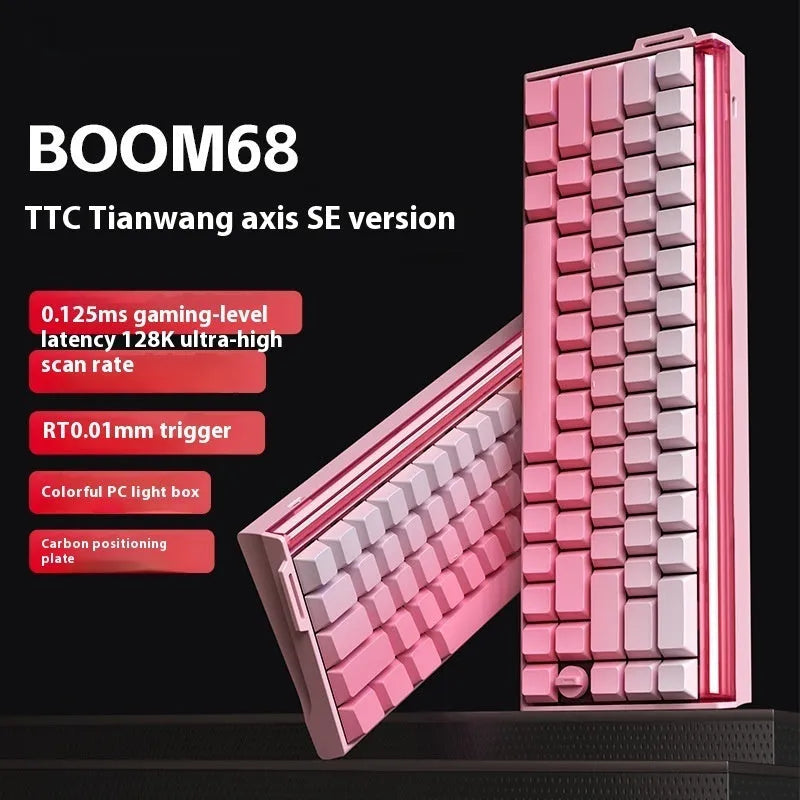 BOOM68 magnetic axis mechanical keyboard with RGB lighting and TTC King Axis SE switches