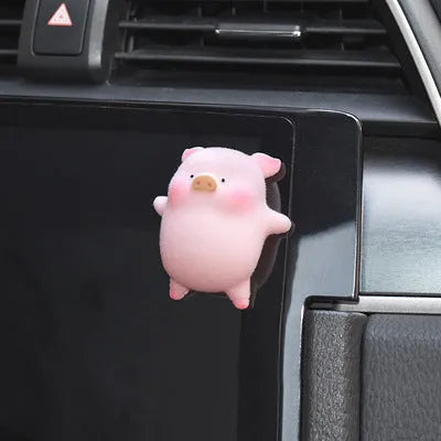 Cute cartoon pig resin figurine car dashboard decoration ornament.