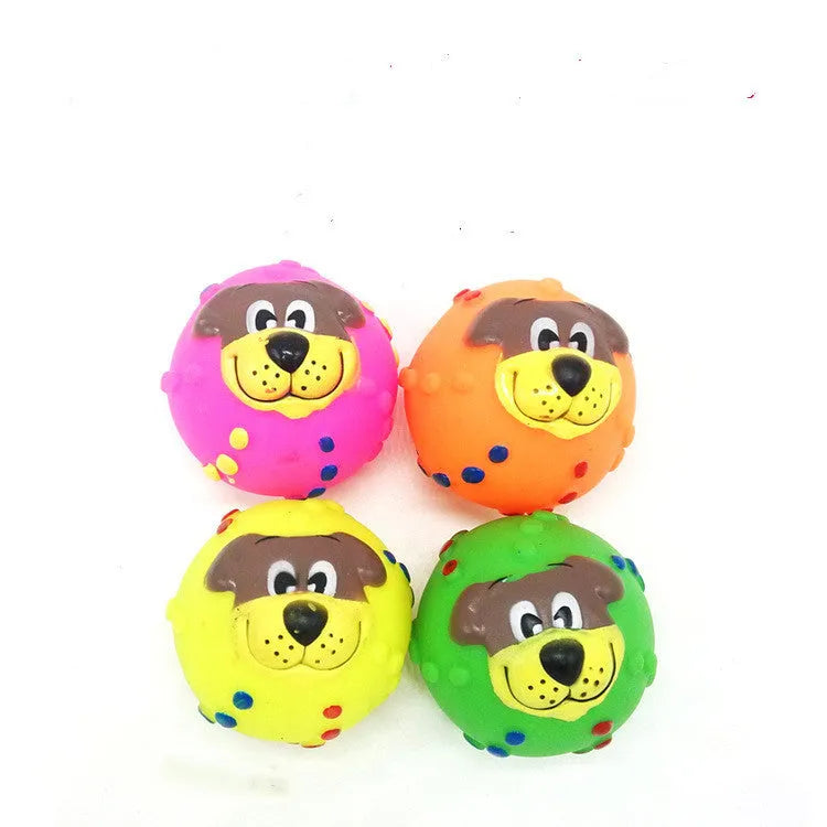 Pet dog toy ball made from vinyl, available in a colourful design suitable for dogs and cats