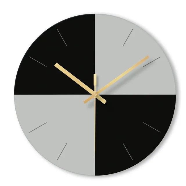 Minimalist transparent tempered glass wall clock with large 29.5cm diameter face on a white wall.