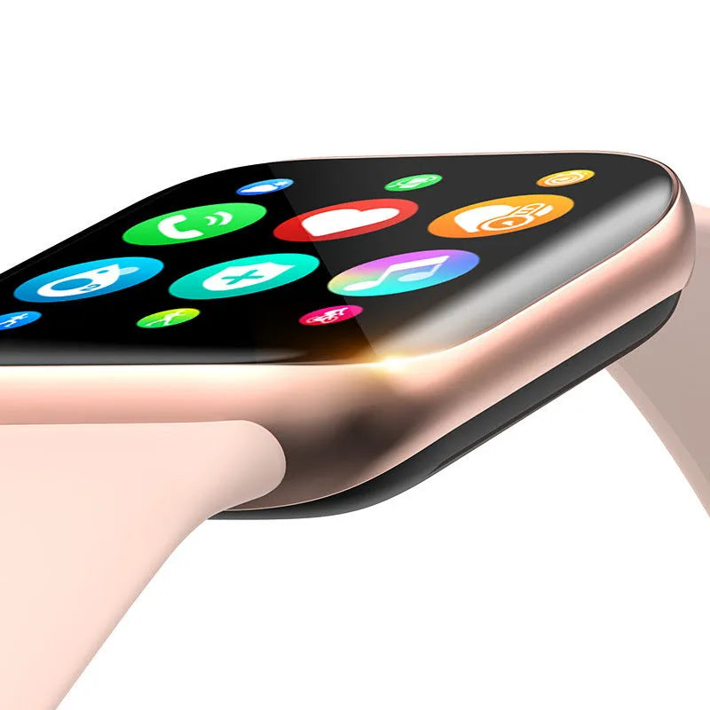 Smart bracelet with 1.54 inch screen showing blood pressure monitoring and Bluetooth call functions