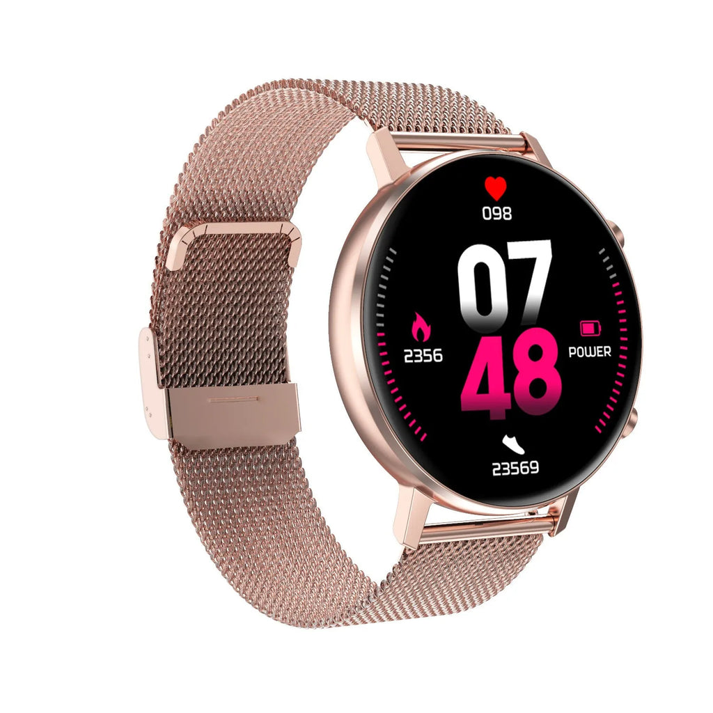 DT96 smart fitness tracker bracelet with colour display and stainless steel wrist strap