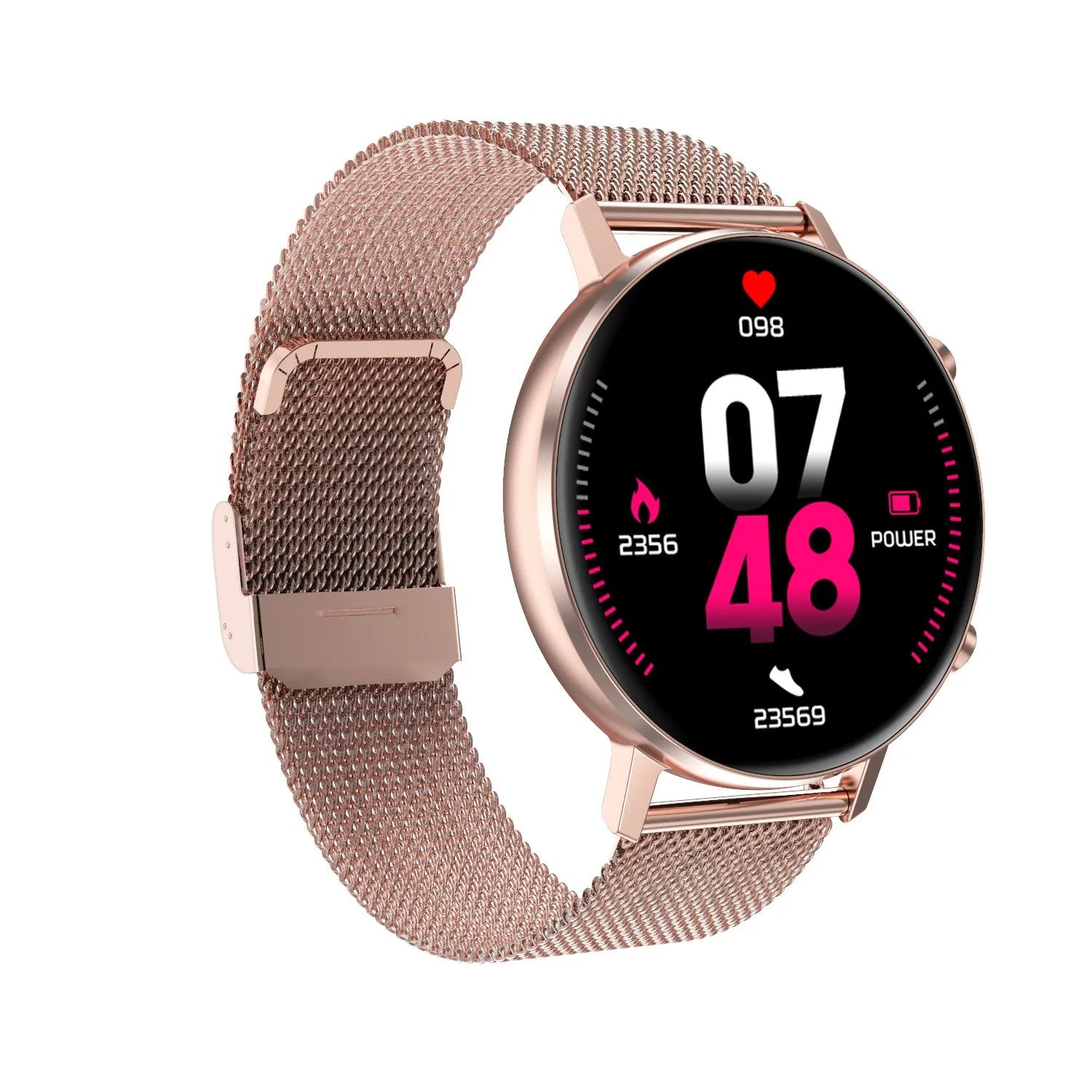 DT96 smart fitness tracker bracelet with colour display and stainless steel wrist strap