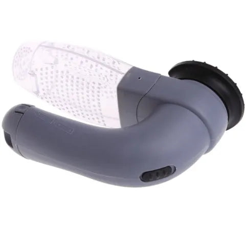 Grey cordless handheld pet hair vacuum grooming brush with soft rubber head