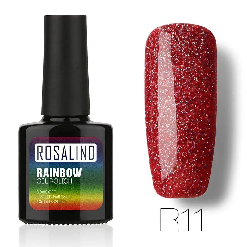 ROSALIND phototherapy gel nail polish bottle in RBR shade, glossy finish for UV/LED curing
