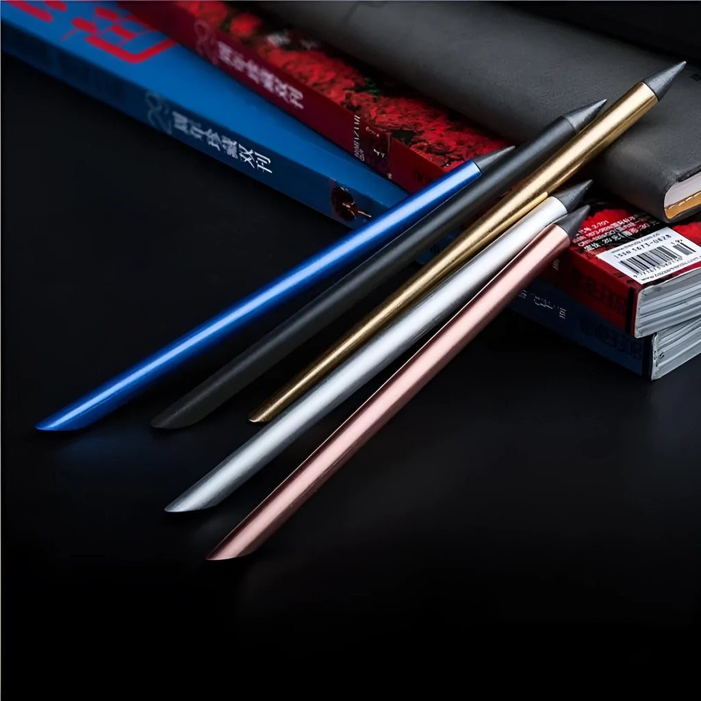 Inkless metal pen with special alloy steel 0.5mm tip in presentation box with spare nib
