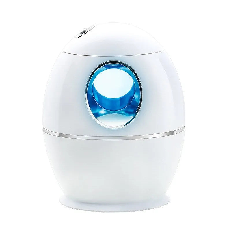 White columnar household humidifier with anion air disinfection function and USB cable.