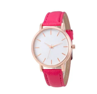 Quartz watch with 35.5mm square alloy case and PU leather strap in various colour options