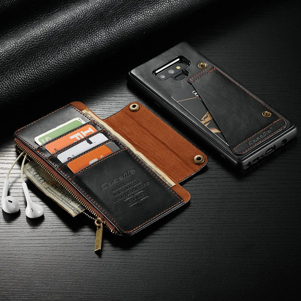 Leather flip phone case for SAMSUNG Note9 in black, brown or red colours