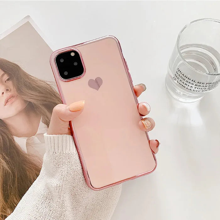 Solid colour TPU back cover phone case for iPhone, shown in Blue, Claret, Pink, and Green colour options.