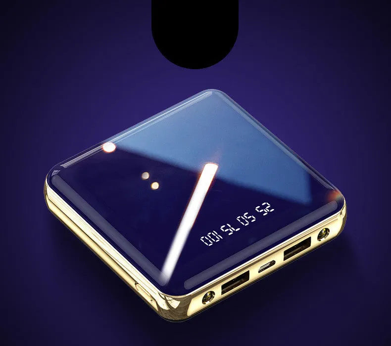 Blue cylindrical aluminium shell 20000mAh mini power bank with multiple USB ports
