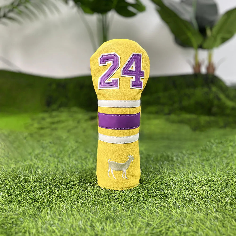 A single PU golf club sleeve in a choice of black, white, red, or yellow colours, designed to protect an iron or putter head.