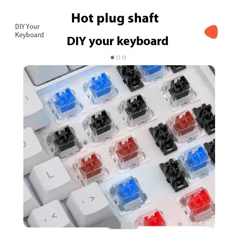 Bluish-black 61-key mechanical keyboard with wired USB cable on desktop
