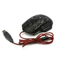 Ultra-thin transparent black wired USB gaming mouse with luminous glow and seven buttons