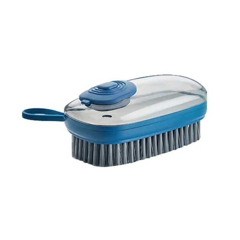 Automatic liquid cleaning brush with ergonomic ABS handle and replaceable brush head for household cleaning