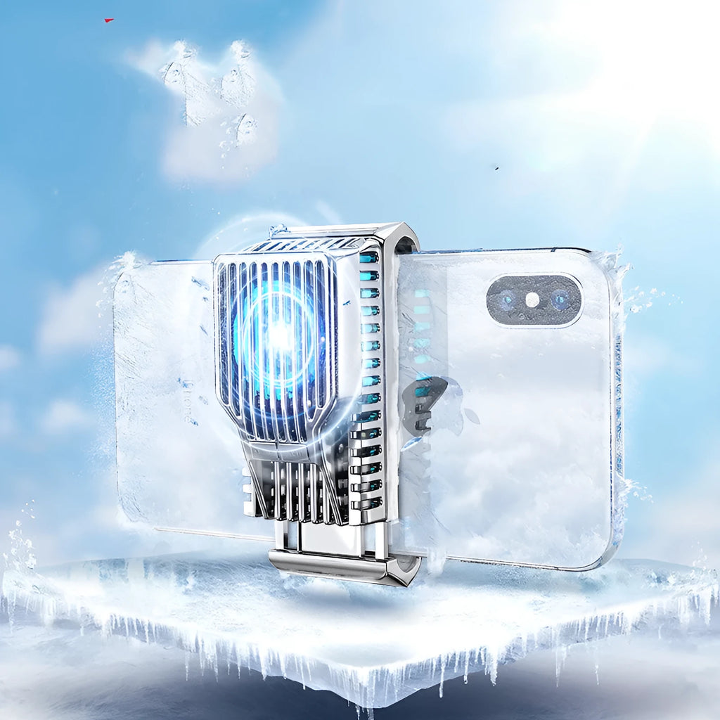 Mobile phone radiator cooling fan with clip for 4-7 inch smartphones in black gold silver colours