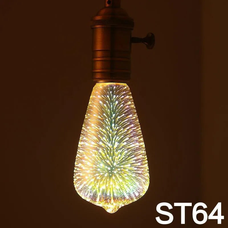 3D Firework LED decoration bulb with E27 base for holiday and novelty lighting