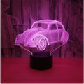 Remote control LED table lamp with colourful 3D acrylic lighting effects on black base