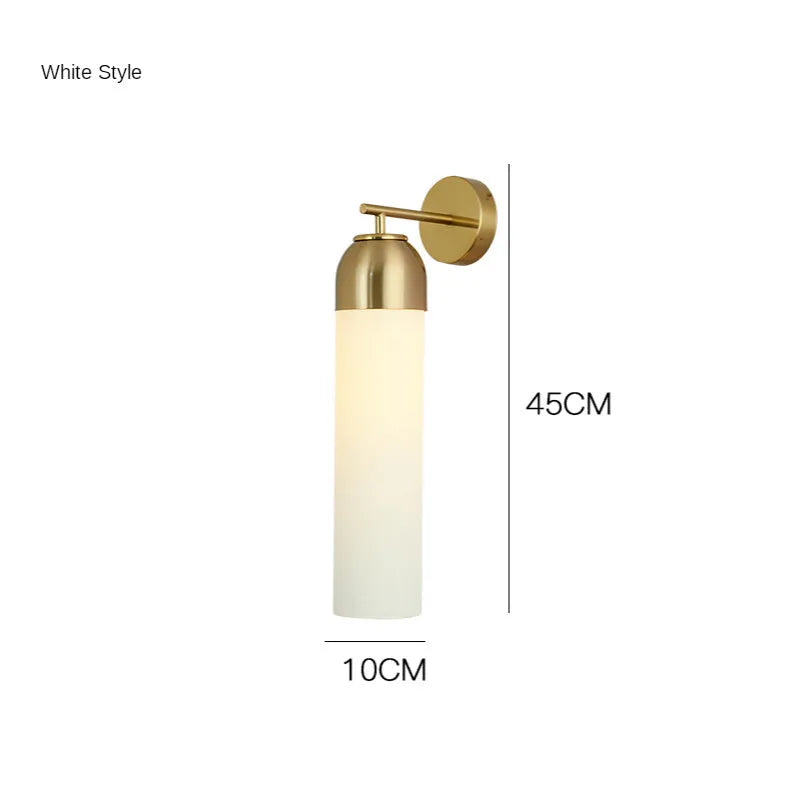 Nordic postmodern creative glass wall lamp with modern minimalist design and 10x40cm dimensions