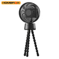 HOMEFISH F2 portable fan with automatic head shake, LED light, and removable mounting bracket.