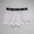 Men's loose fit silk shorts in navy blue, silver grey, and skin colour options