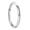 Polished silver titanium steel unisex ring shown in 2mm, 4mm, and 6mm width options.