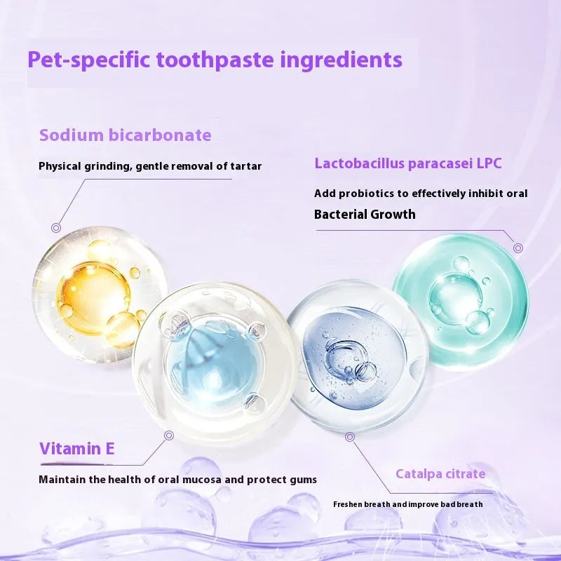 White pet toothbrush pen with brush tip containing 5ml tartar removal gel for dogs and cats