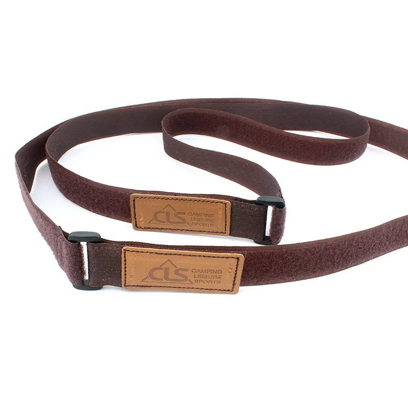 Brown polyester simple binding strap 110cm long 2.5cm wide with buckle
