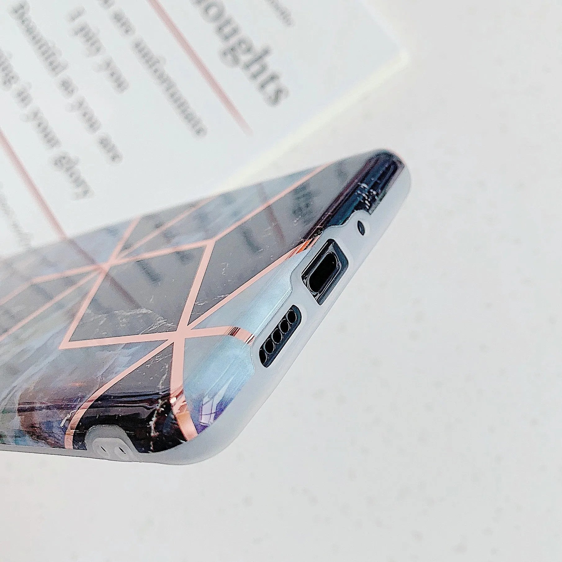 Electroplated marble design TPU phone case for Huawei and Samsung smartphones in multiple colours