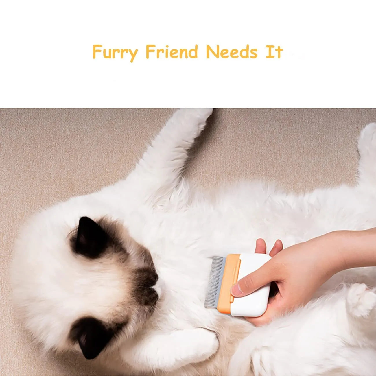 Double-sided pet grooming comb showing stainless steel teeth and massage sides
