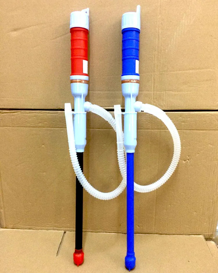 Manual siphon hand pump for fuel oil gasoline transfer in blue or red PP material